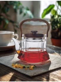 Resim Milla 1000 Ml Akasya Saplı Cam Demlik Kahverengi 