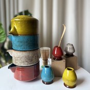 Resim Tam Matcha Çay Töreni Seti, Bambu Çırpıcı, Kaşık & Stand ile - Ev veya Restoran Kullanımı için Geleneksel Japon Matcha Kasesi, Fırça, Pişirme, 3 adet/4 adet 