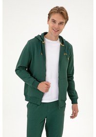 Resim U.S. Polo Assn. Erkek Regular Fit Koyu Yeşil Şardonlu Örme Hırka 50313755-VR079 