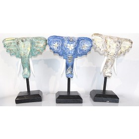 Resim Larimar Maun Ağacı Fil Kafası Dekoratif 