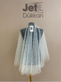 Resim JetDukkan Kısa Yoğun Simli Duvak Taraksız - Parlak Ve Göz Alıcı , Gelinlik ,için, Nikah, Düğün 
