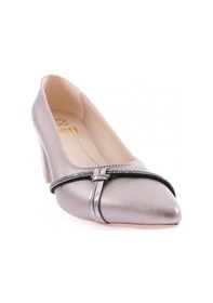 Resim Dgn K618-22k Kadin Şerit Taş Detayli Topuklu Ayakkabi K618-1217-R5620 Platin 