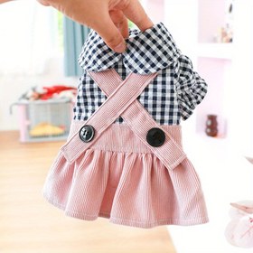 Resim Siyah Çıtçıtlı, Sevimli Kareli Fiyonklu Moda Evcil Hayvan Elbisesi, %100 Polyester, Örgü Kumaş, Sadece Elde Yıkama, Küçük Köpekler ve Kediler İçin Uygun, Tüm Sezonlar Bahar/Sonbahar/İlkbahar Giyim 