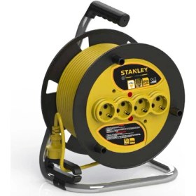 Resim Stanley Profesyonel Makaralı Kablo St-E Serisi Termikli IP20 4 Soketli 25 Metre 3x1.5mm 
