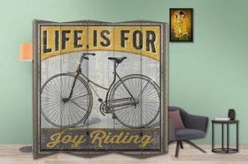 Resim Retro Tasarımlı Oda Bölücü Paravan 180 x 200 cm 