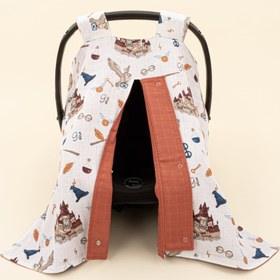 Resim Puset Örtüsü - Çift Taraflı - Koyu Kiremit Muslin - Harry 