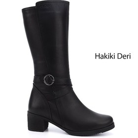 Resim Gönderi R Kadın Siyah Fermuarlı Kalın Topuklu Hakiki Deri Çizme Gkzc13446575 Siyah 