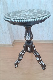 Resim Bozgeyik Sedefcilik Sedef Kakma Fiskos Sehpa - 45cm - Yükseklik 70cm 