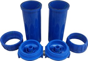 Resim Watergold Daire Sayaç Girişi Su Arıtma Cihazı Filtre Kabı Boş Ikili 3/4 Inç 
