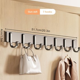 Resim Musurjoy 1 Adet Çok Fonksiyonlu Alüminyum Alaşımlı Palto Askılığı, Delme Gerektirmeyen Duvara Monte Şapka Kancaları, Montlar, Şapkalar, Ceketler, Giysiler, Banyo Aksesuarları İçin Yerden Tasarruf Sağlayan Askı - Kolay Kurulum 