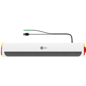 Resim Lecoo Lenovo Ds101 Rgb Işıklı Kablolu Masaüstü Soundbar Hoparlör Beyaz 