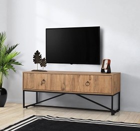 Resim Loft Ferforje 151x62x49 CM Çekmeceli TV Sehpası 