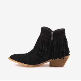 Resim Kemal Tanca Hakiki Deri Süet Kadın Western Bot 26-102760k Siyah Suet 