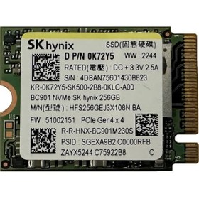 Resim AyrStore SK Hynix Mini 2230 256GB M.2 PCIE GEN3 SSD (Kutusuz) HFS256GEJ3X108N 