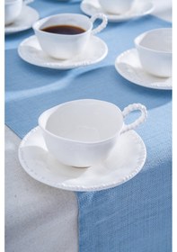 Resim Acar Milano 6 Kişilik Çay Fincan Takımı - 220 Ml Beyaz 