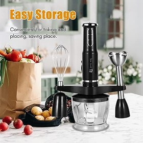 Resim kajilai 4'ü 1 Arada Çok Fonksiyonlu Daldırma El Blenderi 3 vitesli El Tipi Çubuk Blender 600W Karıştırma Beheri ile Düşük Gürültü/Doğrama Kasesi/Yumurta Çırpma Makinesi/Bebek Maması Smoothies So 