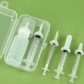 Resim Komple Genç Yavru Kedi Besleme Seti - Ölçü İşaretleriyle Yumuşak Silikon Evcil Hayvan Beslenme Şişesi & Şırınga, Yedek Sakinleştirici Ürünler & Yıkama Bezi İçerir - Kediler İçin İdeal 