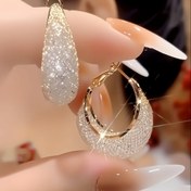 Resim 14K Altın Kaplama Hipoalerjenik Dairesel Küpeler - Gevşek Işıklı Efektli ve Geometrik Tasarım, Günlük Kullanım & Parti Aksesuarları için Minimalist Şık Takı 
