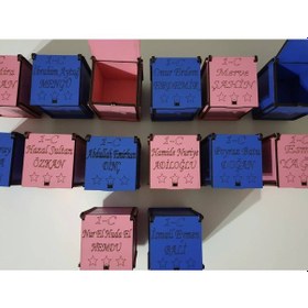 Resim Ahşap İsme Özel Mini Kutu Beyaz 