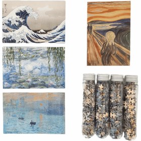 Resim 1 Adet Mini Yapboz 150 Parça - Ünlü Sanat Koleksiyonu: Kanagawa'nın Büyük Dalgası, Çığlık, Su Zambakları, İzlenim Gün Doğuşu, 15x10cm/4x6in Deney Tüpü Puzzle, Yetişkinler İçin Premium Hediye 