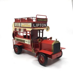 Resim 1966 Mercedes Klasik Çift Katlı Turistik Gezi Dekoratif Kırmızı Otobüs 