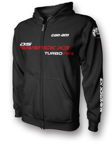 Resim Brp Can-Am Maverick X3 Ds Turbo RR Full Zip Hoodie - Red / S 