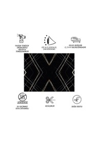 Resim Tink Kendinden Yapışkanlı Siyah Asorti Desenli Pvc Panel 41x62 Cm 