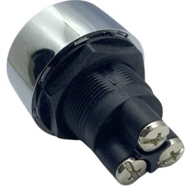 Resim ENG 12V Buton 50 A (Vidalı) Krom Çerçeveli (22 Mm) Kırmızı Işıklı 