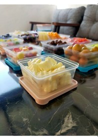 Resim 8'li Saklama Kabı Kahvaltılık Çerezlik Darbelere Dayanıklı Set Çok Renkli 