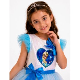 Resim tinytrends Elsa Kız Çocuk Elbise Tüllü Abiye Elbise Doğum Günü Parti 