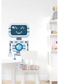 Resim MSticker Mavi-gri Robot Adam Sticker-çocuk Bebek Odası Sticker 