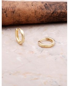 Resim Altın Yaldızlı Gümüş 12 Mm Halka Küpe 5144 