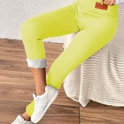 Resim Kadınlar İçin Ekstra Kalın Kahverengi Taban Katman Pantolon, Kışlık Polar Astarlı Yüksek Bel Termal Pantolon 