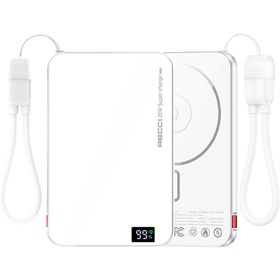 Resim Recci Rpb-w41 Pd 20w Ultra İnce Hızlı Şarj Özellikli Type-c Kablolu Powerbank 15w 5000mah Beyaz Beyaz 