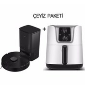 Resim Grundig (toz Boşaltma Sistemli) Robot Süpürge + Airfryer Az Yağlı Pişirici 