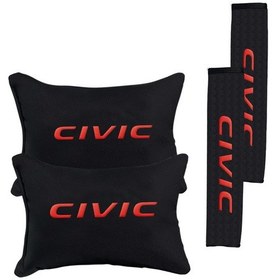 Resim Kırmızı Civic Nakışlı Otomind Boyun Yastığı Seti 