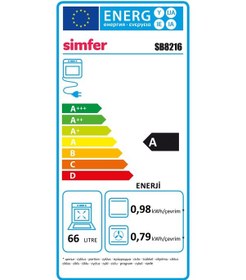 Resim Simfer SB8216 Airfry 66 LT Ankastre Fırın Beyaz 