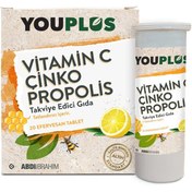 Resim Youplus Vitamin C Çinko Propolis 20 Efervesan Tablet 