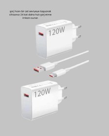 Resim Hnrlıshp 120w Usb-c Şarj Adaptörü Süper Hızlı Şarj Güç Kaynağı Seti 