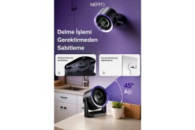 Resim Neffo USB Şarjlı Fan - Ayarlanabilir Hızlı Taşınabilir Mini Vantilatör, Sessiz Güçlü Soğutucu Fan 