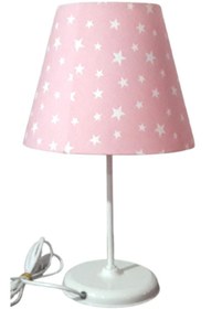 Resim TEKAY AYDINLATMA Pembe Yıldız Abajur Kız Çocuk Odası Yatak Odası Abajuru 25 Çap Pembe Abajur 