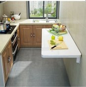 Resim Kydoniahome 45X72 Cm Parlak Beyaz Mdf Kırma Katlanır Duvara Monte Masa 