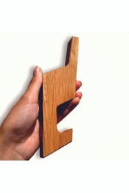 Resim Hagen Yapışkanlı Ahşap Askı,banyo Askısı, Doğal Ahşap (2 Adet) 