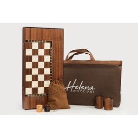 Resim Helena Wood Art Eko Classic Damalı Tavla 