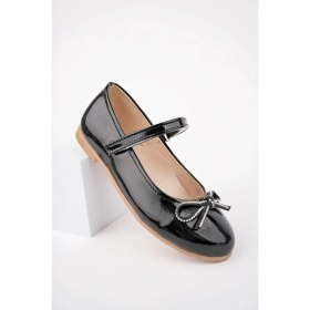 Resim Gimer Avm Bıyık Fiyonk Siyah Rugan Kız Çocuk Ayakkabı 