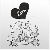 Resim Folyo Sticker Sevgi 50cm Uzunluk Siyah 