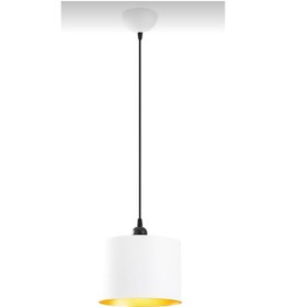 Resim Rys Retro Metal Dekoratif Beyaz Içi Gold Kafe Mutfak Tekli Sarkıt 