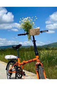 Resim AFRALYAHOME Bisiklet Ön Sepet Scooter Sepeti Bisiklet Sepeti Çok Amaçlı Deri Kulplu Sepet Globber scooter Sepet 