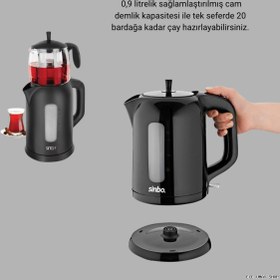 Resim Arenes Cam Demlikli 20 Bardak Kapasiteli Elektrikli Çaycı - Lisinya 