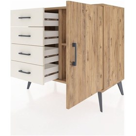 Resim Hyperion Şifonyer Tek Raflı 4 Çekmeceli Tek Kapaklı 88x44x80 Çam-çam/aytaşı Çam/aytaşı 